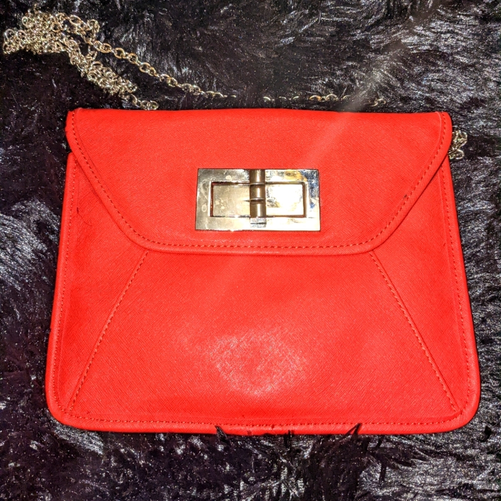 Orange clutch purse